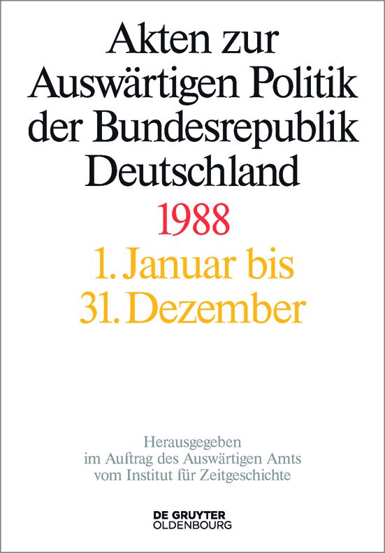 Cover der Edition Akten zur Auswärtigen Politik der Bundesrepublik Deutschland 1988