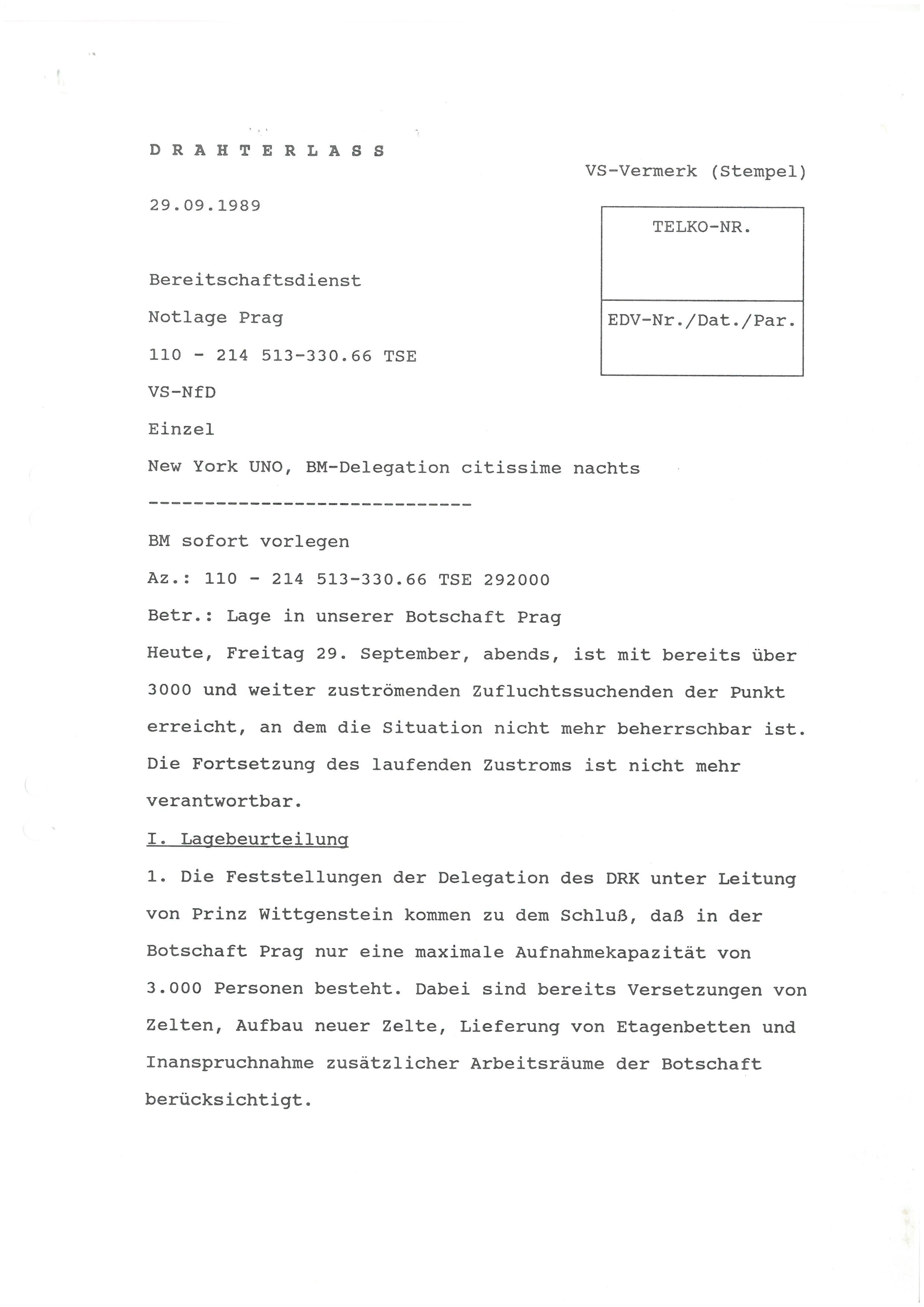 Über das hier dargestellte besondere Dokument wird in der Rubrik Regest und Formalbeschreibung informiert. Hier ist die Seite eins zu sehen.